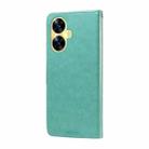 For Realme C55 Embossed Butterfly Flowers Leather Phone Case(Green) - 3