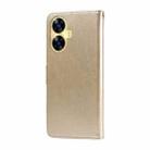 For Realme C55 Embossed Butterfly Flowers Leather Phone Case(Gold) - 3