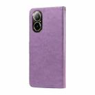 For Realme C67 4G / 12 Lite 4G Global Embossed Butterfly Flowers Leather Phone Case(Purple) - 3