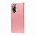 For Realme C67 4G / 12 Lite 4G Global Embossed Butterfly Flowers Leather Phone Case(Rose Gold) - 3