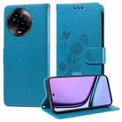 For Realme C67 5G / 11 5G Taiwan / Global Embossed Butterfly Flowers Leather Phone Case(Blue) - 1