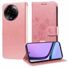 For Realme C67 5G / 11 5G Taiwan / Global Embossed Butterfly Flowers Leather Phone Case(Rose Gold) - 1