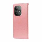 For Realme GT 6 / GT Neo6 SE Embossed Butterfly Flowers Leather Phone Case(Rose Gold) - 3