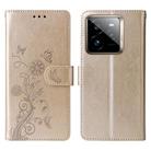 For Realme GT 7 Pro Embossed Butterfly Flowers Leather Phone Case(Gold) - 1
