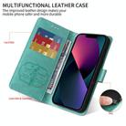 For Realme 14 Pro+ Global Embossed Butterfly Flowers Leather Phone Case(Green) - 3