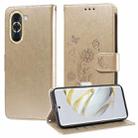 For Huawei nova 10 Embossed Butterfly Flowers Leather Phone Case(Gold) - 1