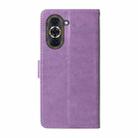 For Huawei nova 10 Pro Embossed Butterfly Flowers Leather Phone Case(Purple) - 3