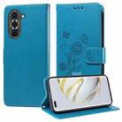 For Huawei nova 10 Pro Embossed Butterfly Flowers Leather Phone Case(Blue) - 1