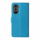 For Huawei nova 10 Pro Embossed Butterfly Flowers Leather Phone Case(Blue) - 3