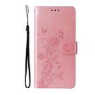 For Huawei nova 10 Pro Embossed Butterfly Flowers Leather Phone Case(Rose Gold) - 2