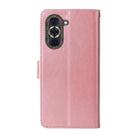 For Huawei nova 10 Pro Embossed Butterfly Flowers Leather Phone Case(Rose Gold) - 3