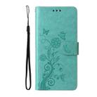 For Huawei nova 12s 4G Embossed Butterfly Flowers Leather Phone Case(Green) - 2