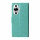 For Huawei nova 12s 4G Embossed Butterfly Flowers Leather Phone Case(Green) - 3