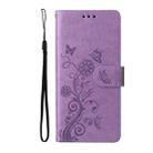 For Huawei nova Y61 / Enjoy 50Z Embossed Butterfly Flowers Leather Phone Case(Purple) - 2