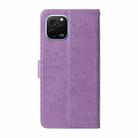 For Huawei nova Y61 / Enjoy 50Z Embossed Butterfly Flowers Leather Phone Case(Purple) - 3