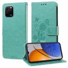 For Huawei nova Y61 / Enjoy 50Z Embossed Butterfly Flowers Leather Phone Case(Green) - 1