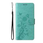 For Huawei nova Y61 / Enjoy 50Z Embossed Butterfly Flowers Leather Phone Case(Green) - 2