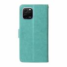 For Huawei nova Y61 / Enjoy 50Z Embossed Butterfly Flowers Leather Phone Case(Green) - 3