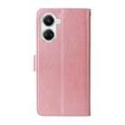 For Huawei nova 10 SE Embossed Butterfly Flowers Leather Phone Case(Rose Gold) - 3