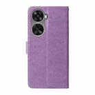 For Huawei nova 12 SE 4G Embossed Butterfly Flowers Leather Phone Case(Purple) - 3