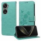 For Huawei nova 12 SE 4G Embossed Butterfly Flowers Leather Phone Case(Green) - 1