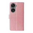 For Huawei nova 12 SE 4G Embossed Butterfly Flowers Leather Phone Case(Rose Gold) - 3