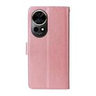 For Huawei nova 12 Embossed Butterfly Flowers Leather Phone Case(Rose Gold) - 3