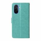 For Huawei nova Y70 Plus Embossed Butterfly Flowers Leather Phone Case(Green) - 3