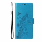 For Huawei nova Y70 Plus Embossed Butterfly Flowers Leather Phone Case(Blue) - 2