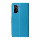 For Huawei nova Y70 Plus Embossed Butterfly Flowers Leather Phone Case(Blue) - 3