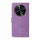 For Huawei Enjoy 70 Pro 4G / nova 12i Embossed Butterfly Flowers Leather Phone Case(Purple) - 3