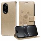 For Huawei nova 13 Pro Embossed Butterfly Flowers Leather Phone Case(Gold) - 1