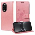 For Huawei nova 13 Pro Embossed Butterfly Flowers Leather Phone Case(Rose Gold) - 1