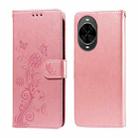 For Huawei nova 14 Embossed Butterfly Flowers Leather Phone Case(Rose Gold) - 1