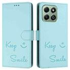 For Honor X6b Smile Embossing RFID Leather Phone Case(Mint Green) - 3