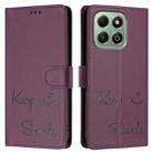 For Honor X6b Smile Embossing RFID Leather Phone Case(Violet) - 3