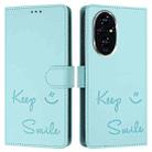 For Honor 200 Smile Embossing RFID Leather Phone Case(Mint Green) - 3