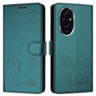 For Honor 200 Smile Embossing RFID Leather Phone Case(Peacock Green) - 3