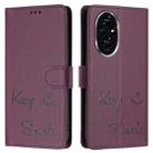 For Honor 200 Smile Embossing RFID Leather Phone Case(Violet) - 3