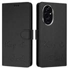 For Honor 200 Pro Smile Embossing RFID Leather Phone Case(Black) - 3