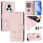 For Honor Magic6 5G Global Smile Embossing RFID Leather Phone Case(Pink) - 1