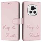 For Honor Magic6 5G Global Smile Embossing RFID Leather Phone Case(Pink) - 3