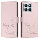 For Honor X8b 4G Global Smile Embossing RFID Leather Phone Case(Pink) - 3