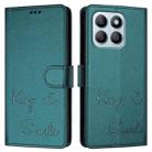 For Honor X8b 4G Global Smile Embossing RFID Leather Phone Case(Peacock Green) - 3