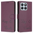 For Honor X8b 4G Global Smile Embossing RFID Leather Phone Case(Violet) - 3