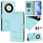 For Honor Magic6 Lite 5G Global Smile Embossing RFID Leather Phone Case(Mint Green) - 1