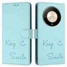 For Honor Magic6 Lite 5G Global Smile Embossing RFID Leather Phone Case(Mint Green) - 3