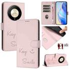 For Honor Magic6 Lite 5G Global Smile Embossing RFID Leather Phone Case(Pink) - 1