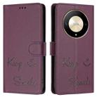 For Honor Magic6 Lite 5G Global Smile Embossing RFID Leather Phone Case(Violet) - 3