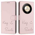 For Honor X9b 5G Global Smile Embossing RFID Leather Phone Case(Pink) - 3